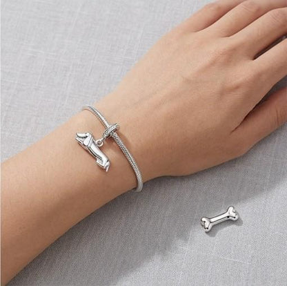 Lying Dachshund Dangle, sterling silver dangle charm, photo 8