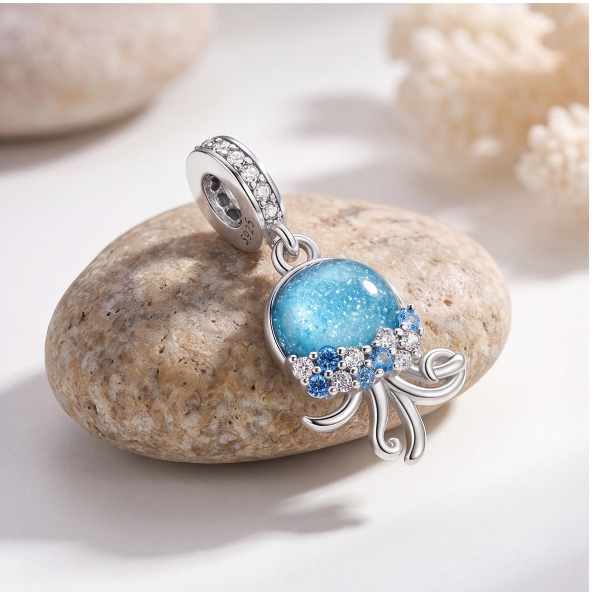 Jellyfish Dangle Charm, sterling silver dangle charm, photo 7