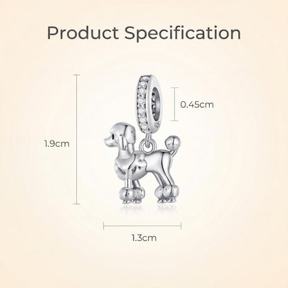 Poodle Dangle Charm size and details