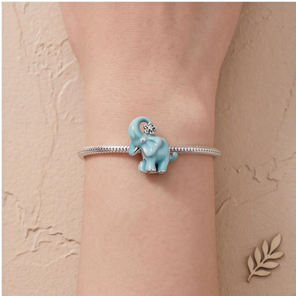 Blue Elephant Charm styled as a gift