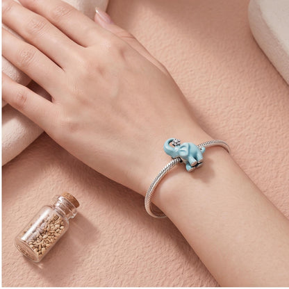 Blue Elephant Charm, sterling silver bead charm, photo 7