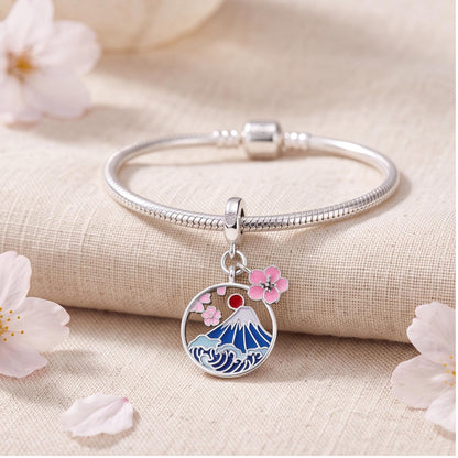 Mount Fuji Cherry Blossom Dangle, sterling silver dangle charm, photo 8