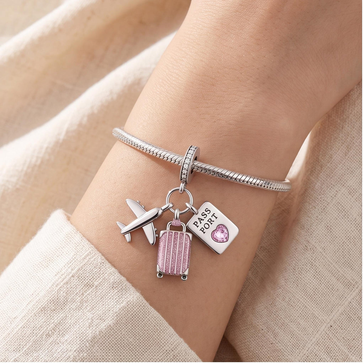 World Traveller Dangle, sterling silver dangle charm, photo 8