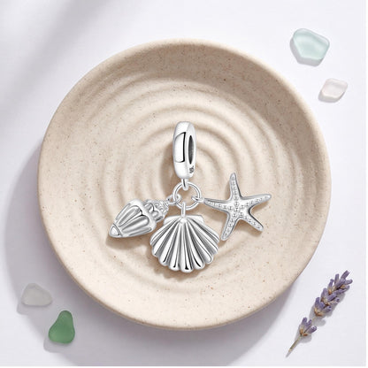 Starfish Shell Dangle close-up on a bracelet