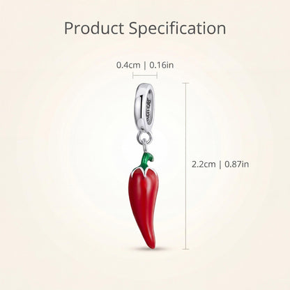 Red Chilli Pepper Charm size and details