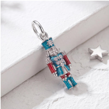 Nutcracker Soldier Charm on a silver charm bracelet