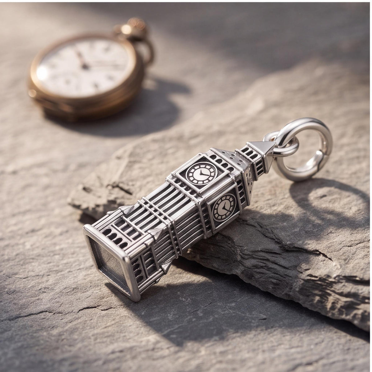 Big Ben Tower Dangle on a silver charm bracelet