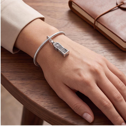 Big Ben Tower Dangle worn on a charm bracelet