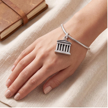 Parthenon Temple Dangle worn on a charm bracelet