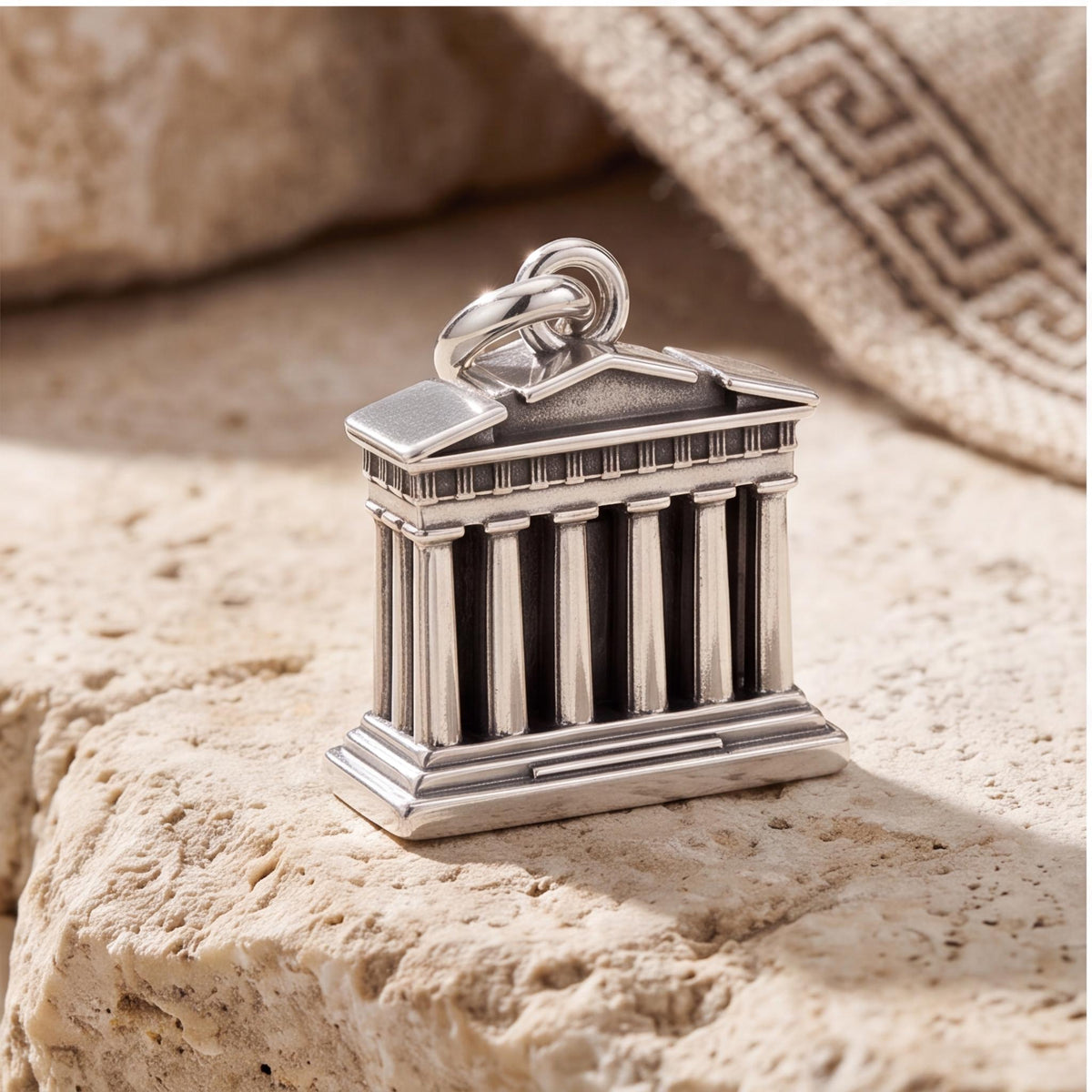 Parthenon Temple Dangle on a silver charm bracelet