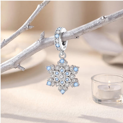 Blue Snowflake Dangle Charm, sterling silver dangle charm, photo 9