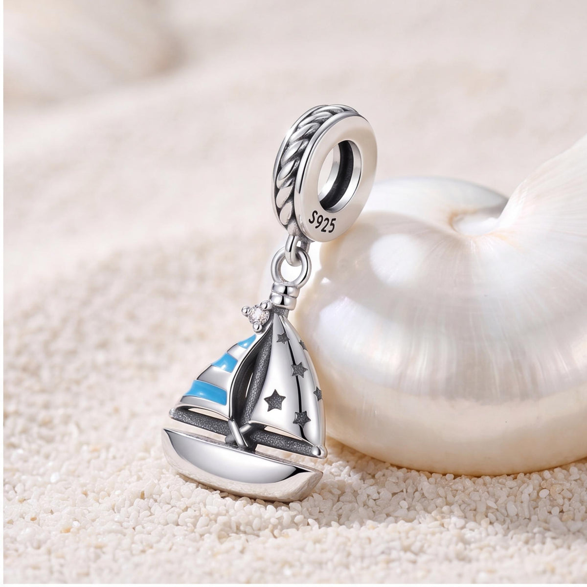 Sailboat Dangle Charm styled as a gift