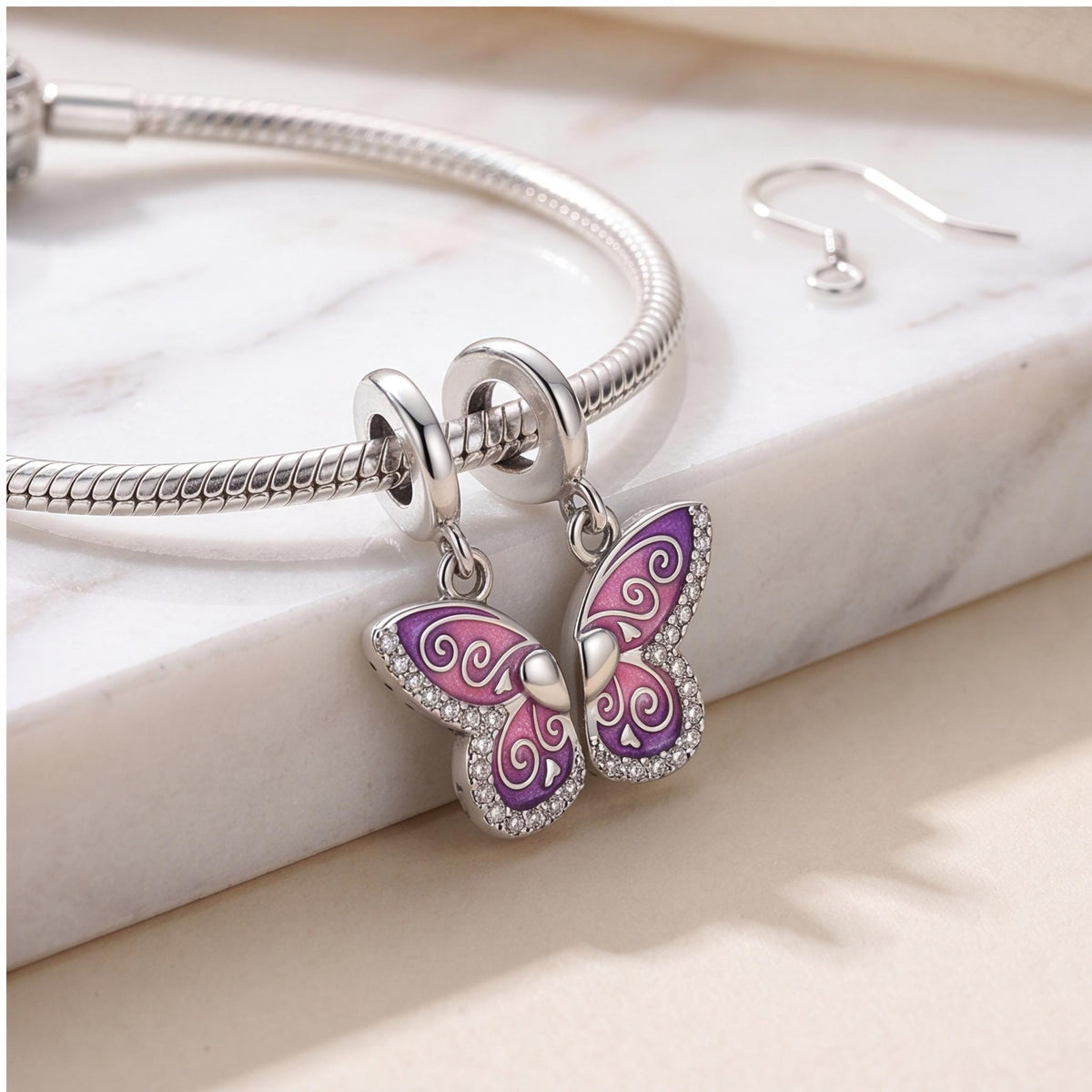 Sister Butterfly Charm, sterling silver dangle charm, photo 8