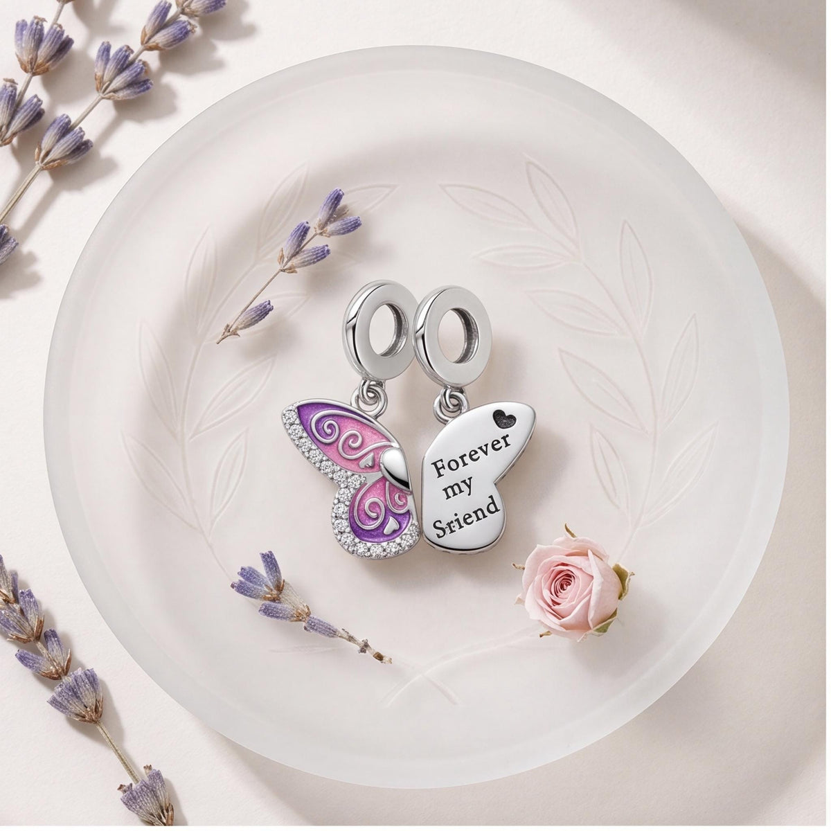 Sister Butterfly Charm, sterling silver dangle charm, photo 9