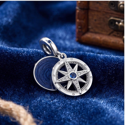 Compass Heart Dangle Charm, sterling silver dangle charm, photo 7
