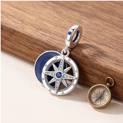 Compass Heart Dangle Charm, sterling silver dangle charm, photo 10