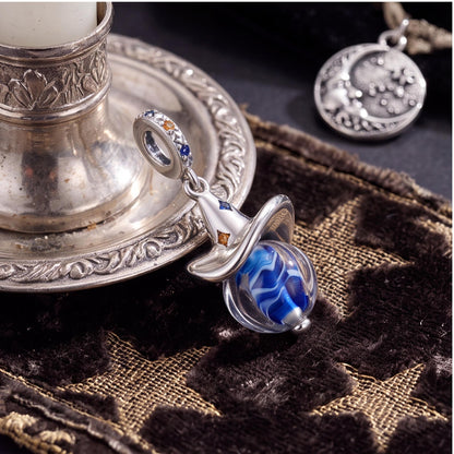 Wizard Hat Orb Charm, sterling silver dangle charm, photo 7