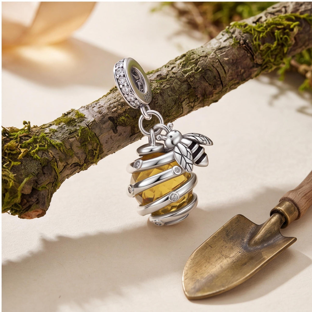 Bee Hive Dangle Charm, sterling silver dangle charm, photo 7