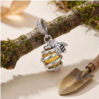 Bee Hive Dangle Charm, sterling silver dangle charm, photo 7