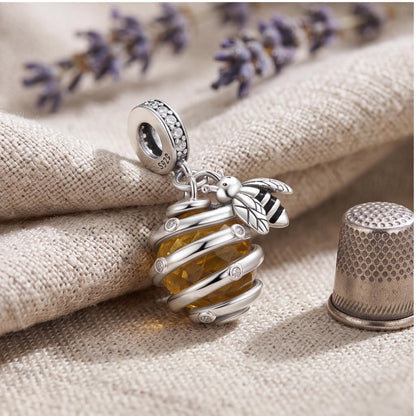 Bee Hive Dangle Charm, sterling silver dangle charm, photo 9