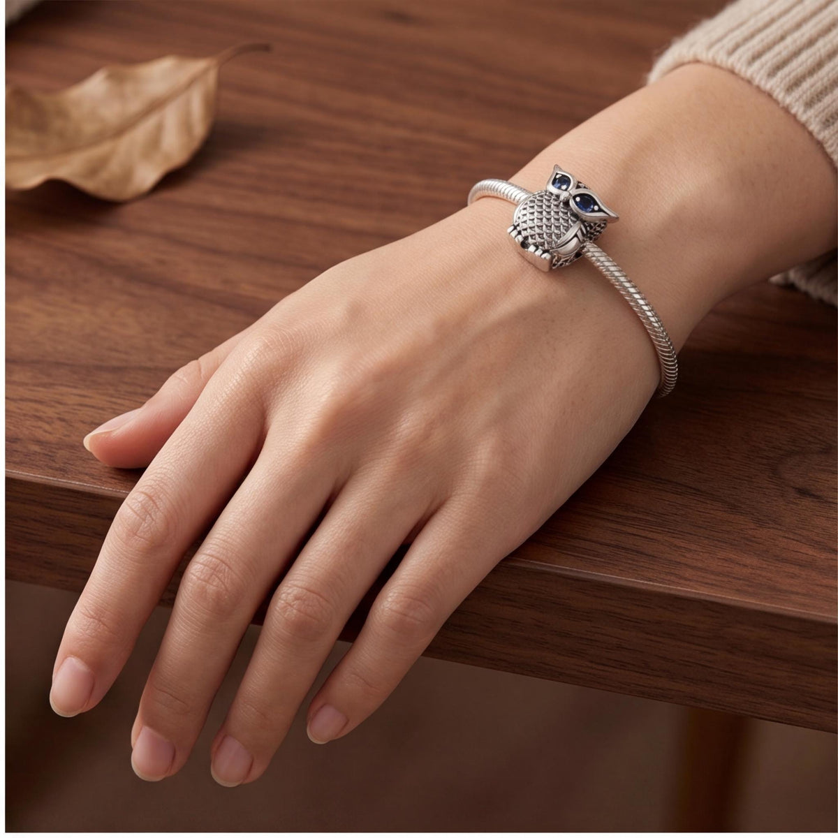 Wise Owl Charm styled as a gift
