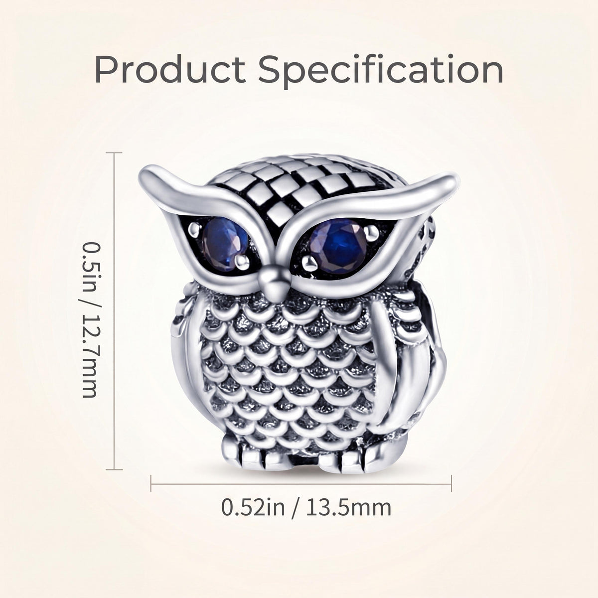Wise Owl Charm size and details
