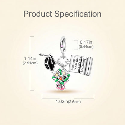 Graduation Dangle Charm size and details