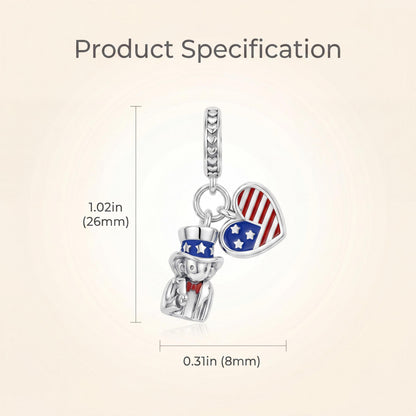 American Flag Dangle size and details