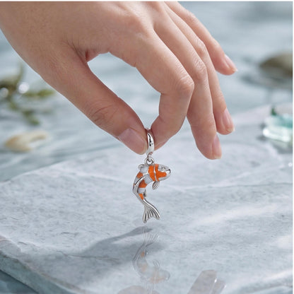 Koi Fish Dangle Charm, sterling silver dangle charm, photo 8