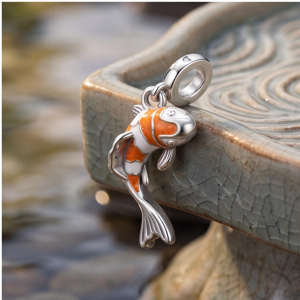 Koi Fish Dangle Charm, sterling silver dangle charm, photo 9