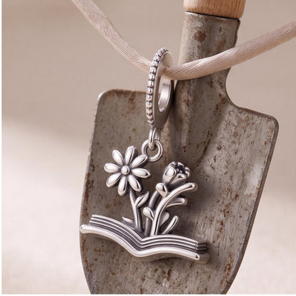 Flower Book Charm styled as a gift
