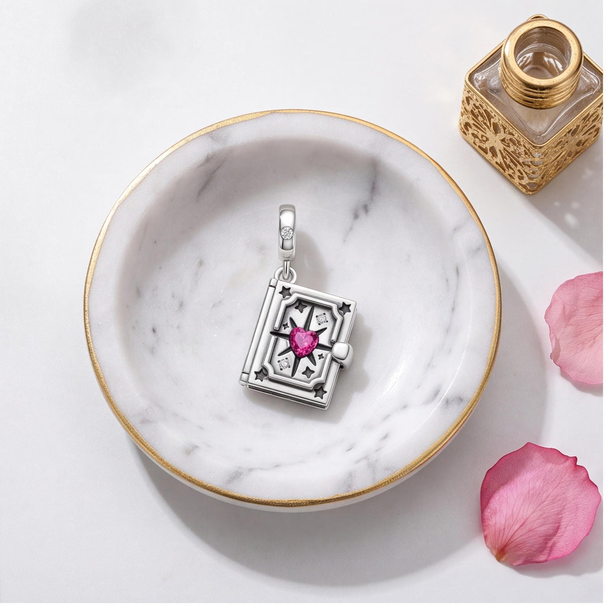 Magic Book Locket Charm, sterling silver dangle charm, photo 8
