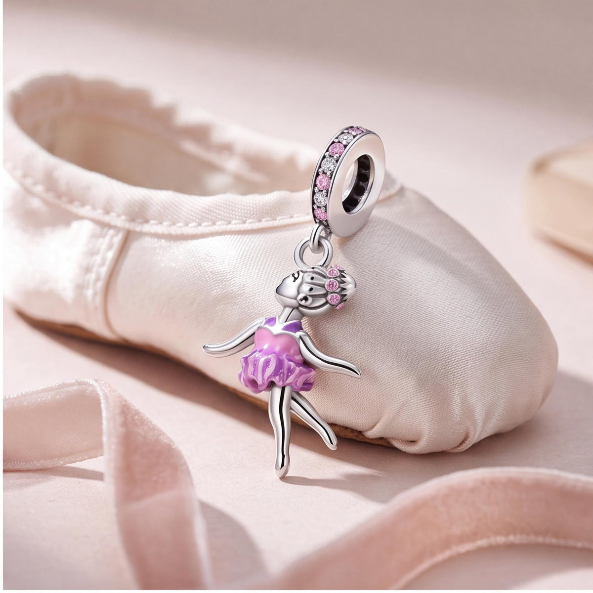 Ballerina Dangle Charm styled as a gift