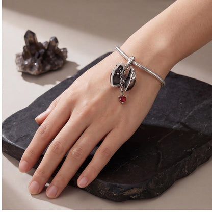 Skull Heart Dangle styled as a gift
