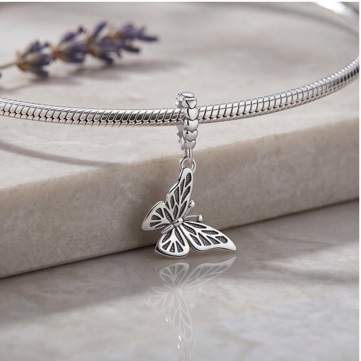 Butterfly Dangle Charm, sterling silver dangle charm, photo 7