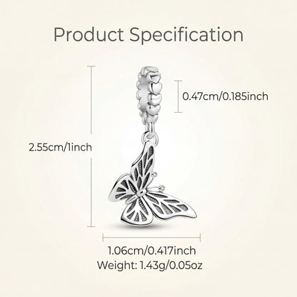 Butterfly Dangle Charm size and details