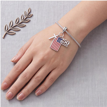 USA Flag Dangle Charm, sterling silver dangle charm, photo 8