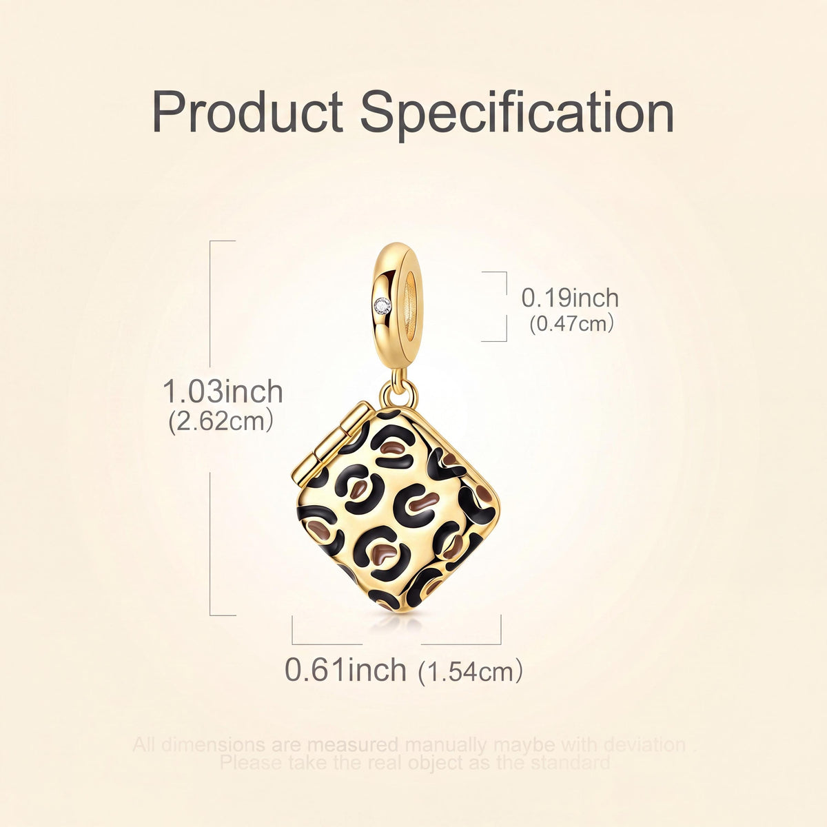 Leopard Compact Dangle size and details