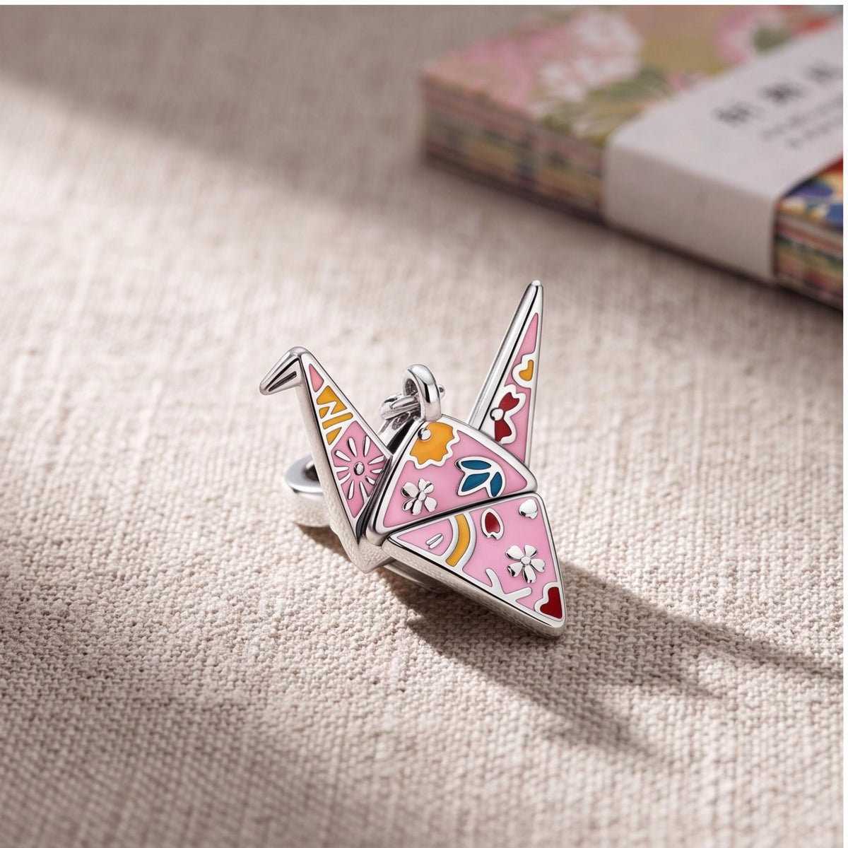 Origami Crane Dangle, sterling silver dangle charm, photo 8