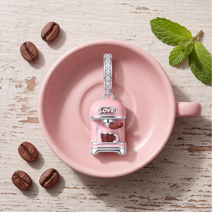 Coffee Machine Charm on a silver charm bracelet