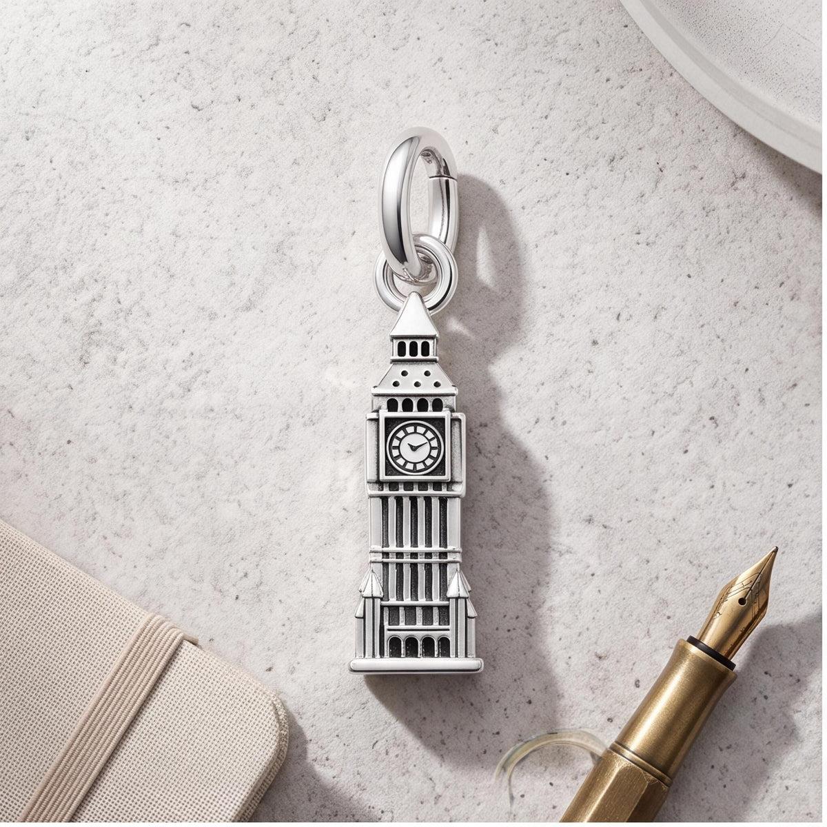 Big Ben Tower Dangle, sterling silver dangle charm, photo 7