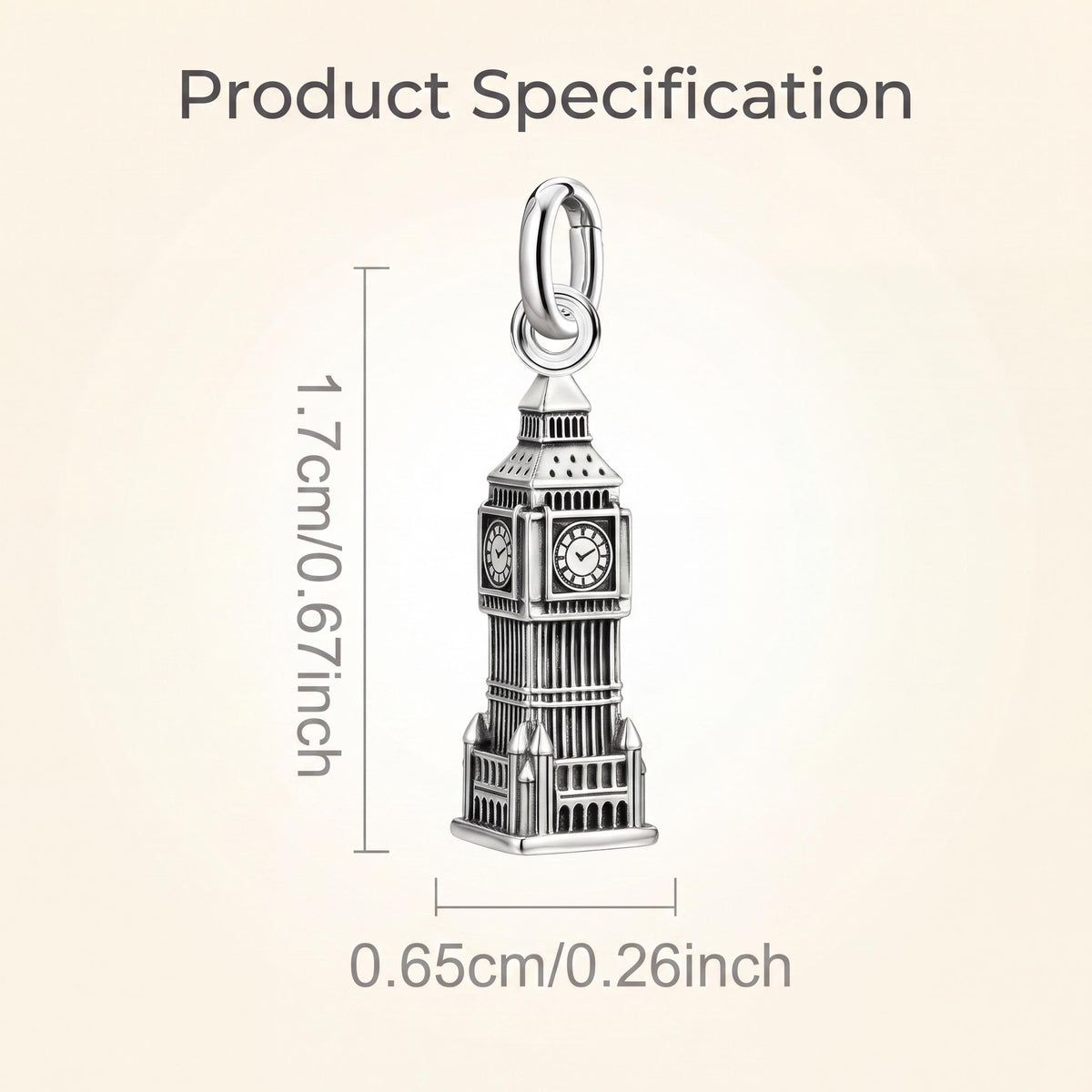 Big Ben Tower Dangle size and details