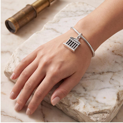Parthenon Temple Dangle close-up on a bracelet