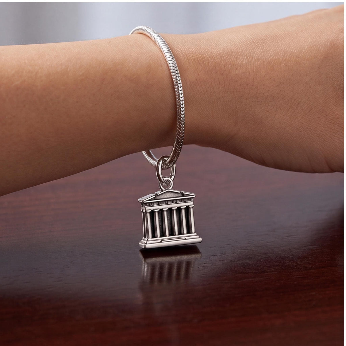 Parthenon Temple Dangle, sterling silver dangle charm, photo 8