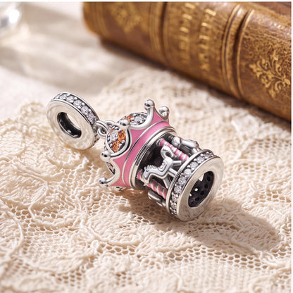 Pink Fairground Carousel Dangle, sterling silver dangle charm, photo 9