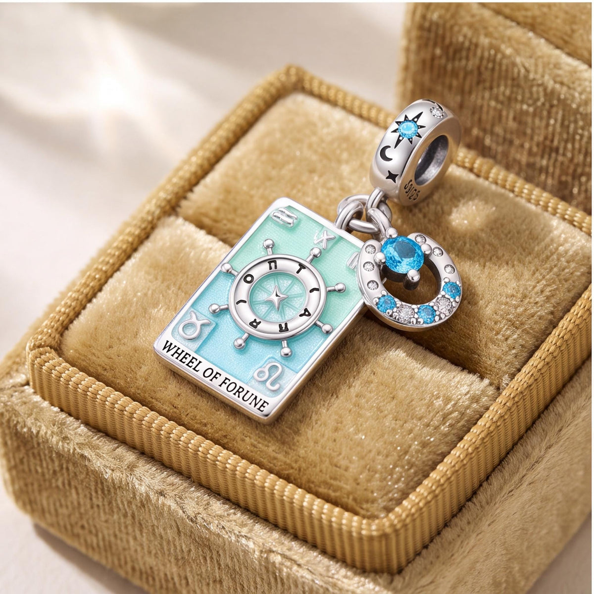 Wheel of Fortune Charm, sterling silver dangle charm, photo 9