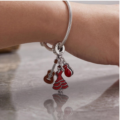 Flamenco Dancer Charm, sterling silver dangle charm, photo 9