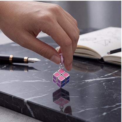 Puzzle Cube Dangle Charm, sterling silver dangle charm, photo 7