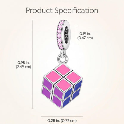 Puzzle Cube Dangle Charm size and details