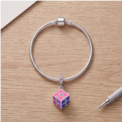 Puzzle Cube Dangle Charm, sterling silver dangle charm, photo 9